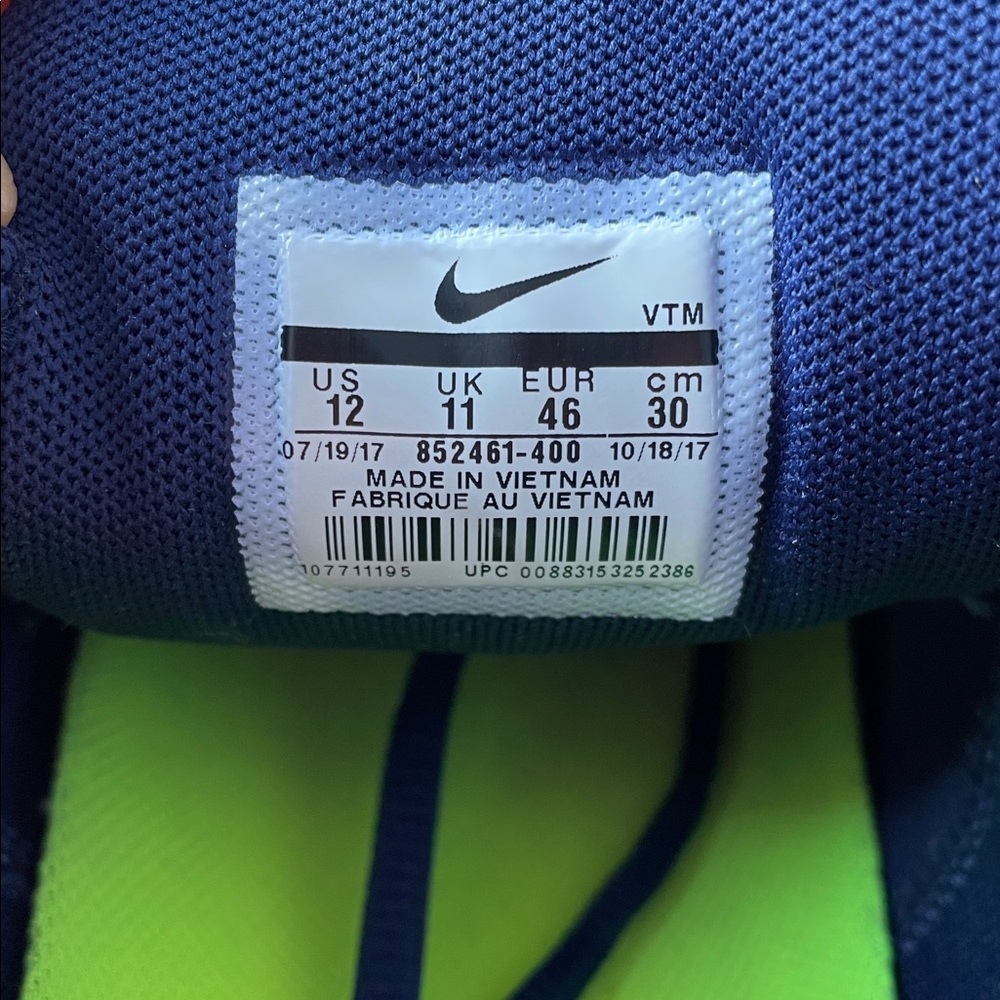 Nike Men’s Air Max Sequence 2 Blue and White Running Shoes Size 12 - Picture 7 of 9